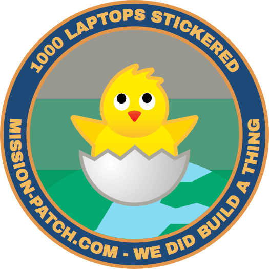 Over 1000 laptops stickered!