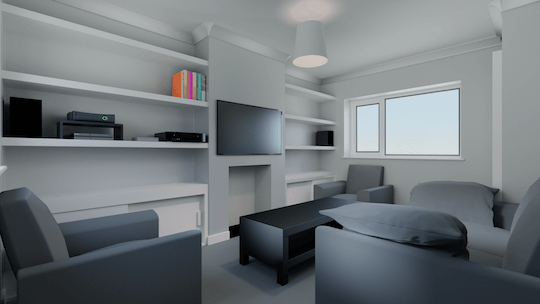Ian's rendering of a room using Blender
