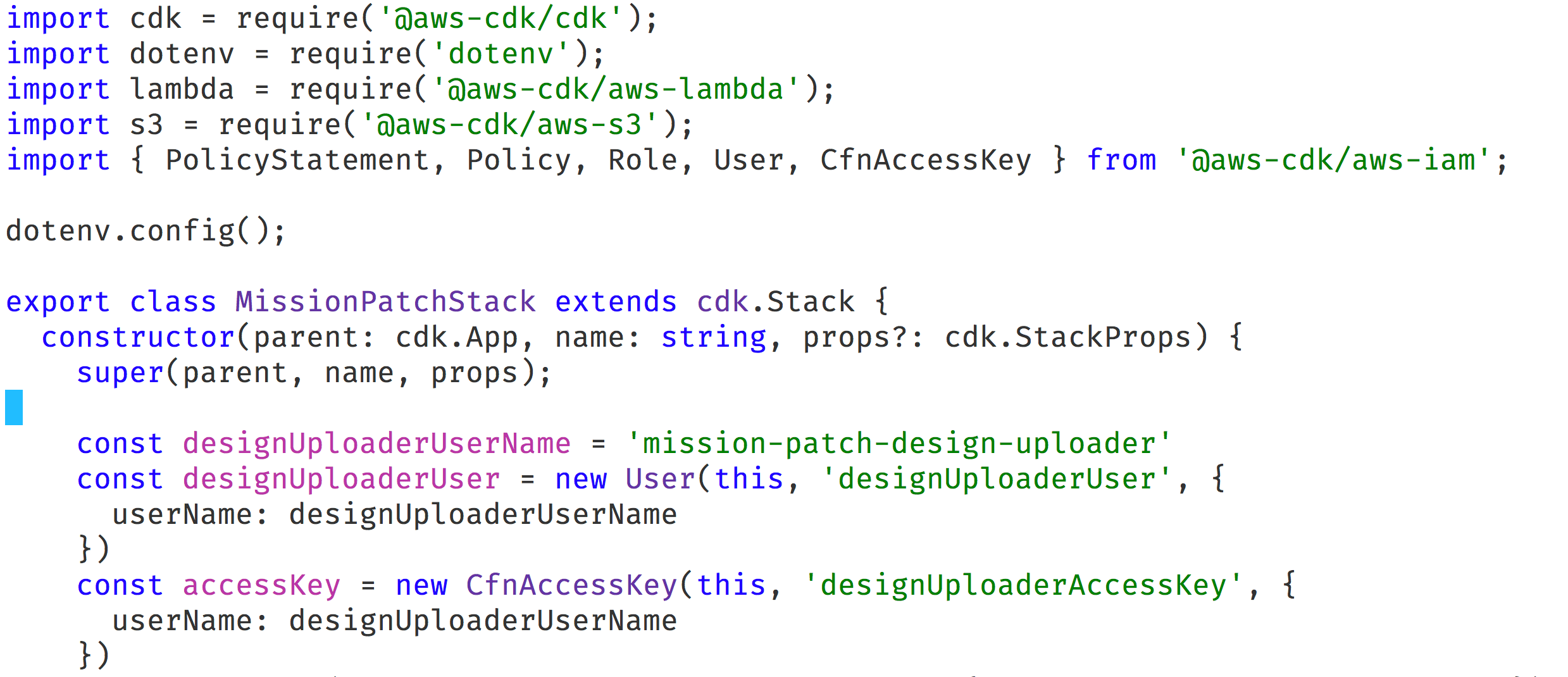 An example of CDK code