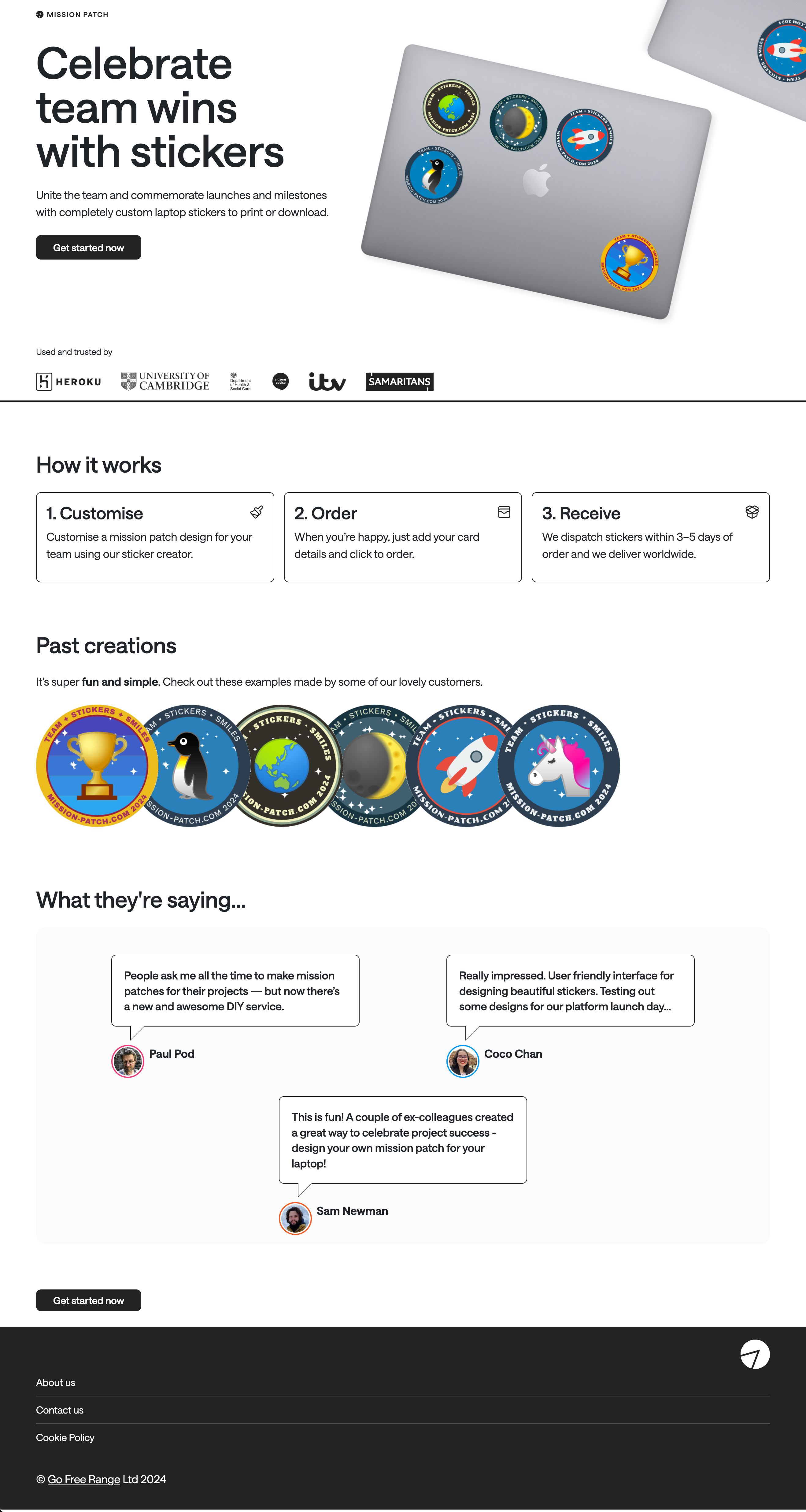 A screenshot of the new Mission Patch home page design.