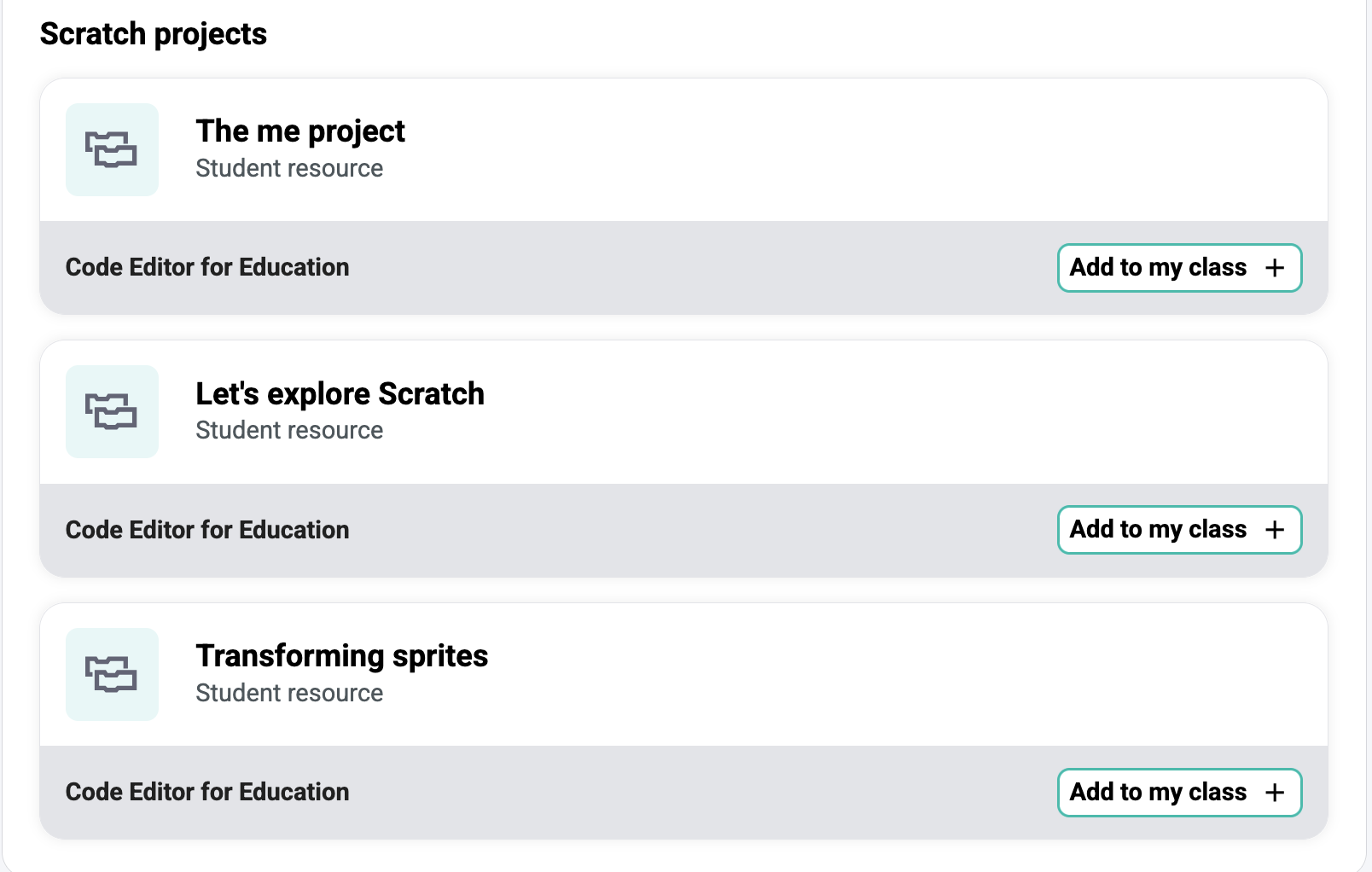 Screenshot of Experience CS 'Add to my class' button